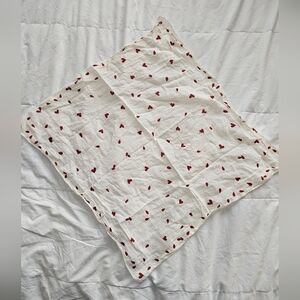 Madewell White Scarf with Red Hearts